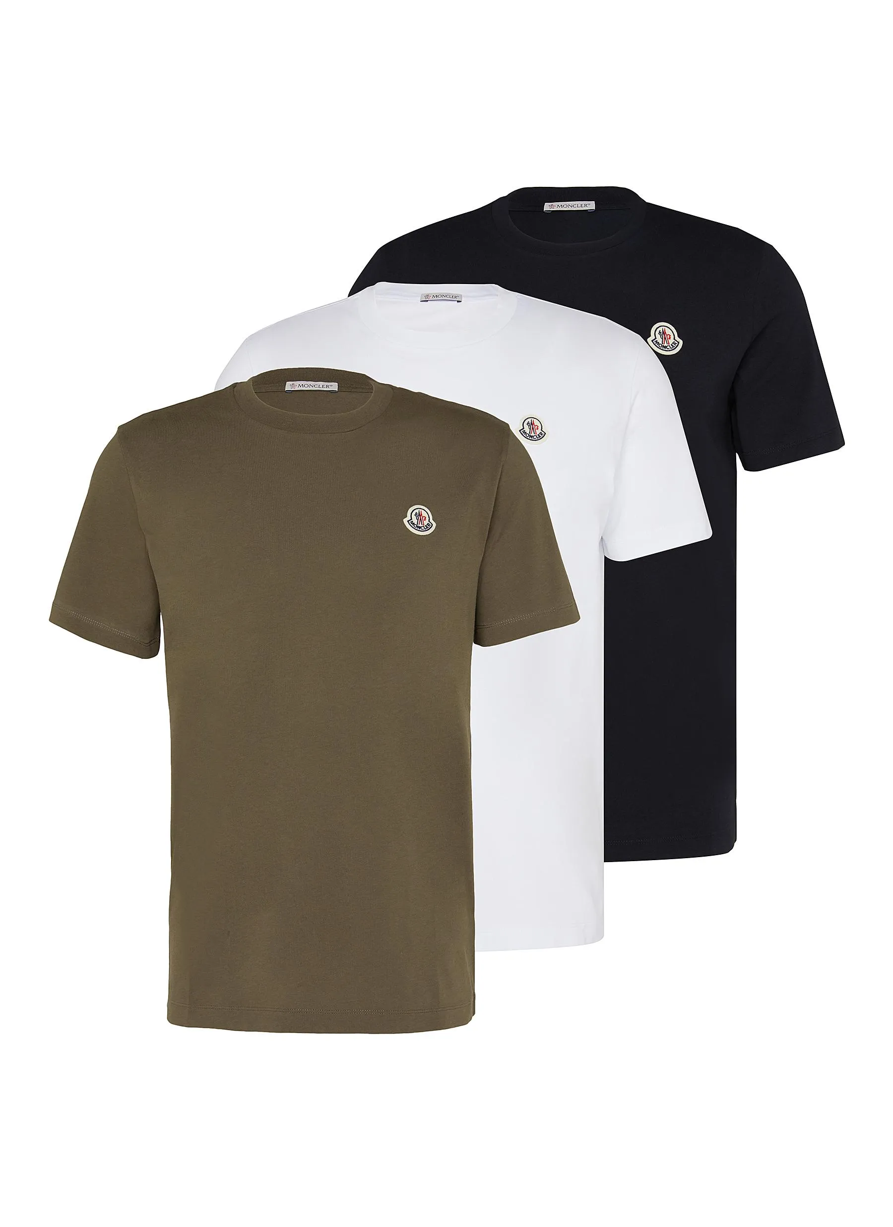 -----------MONCLER  ---- ------------ ----Three Pack Patch Logo Cotton Tee --