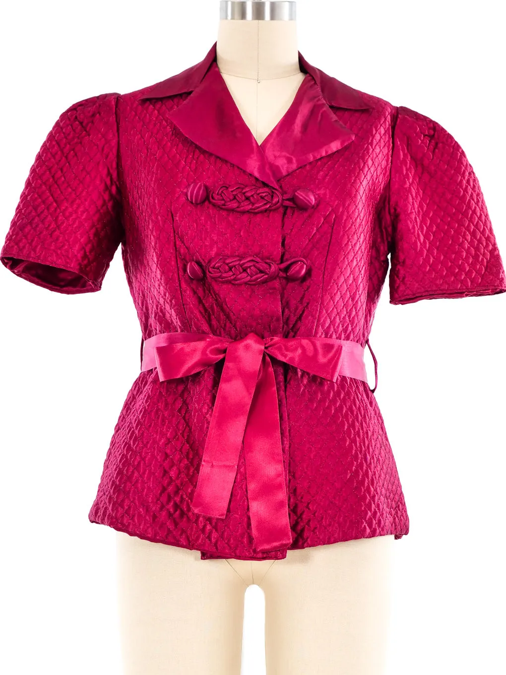 1940's Quilted Satin Bed Jacket