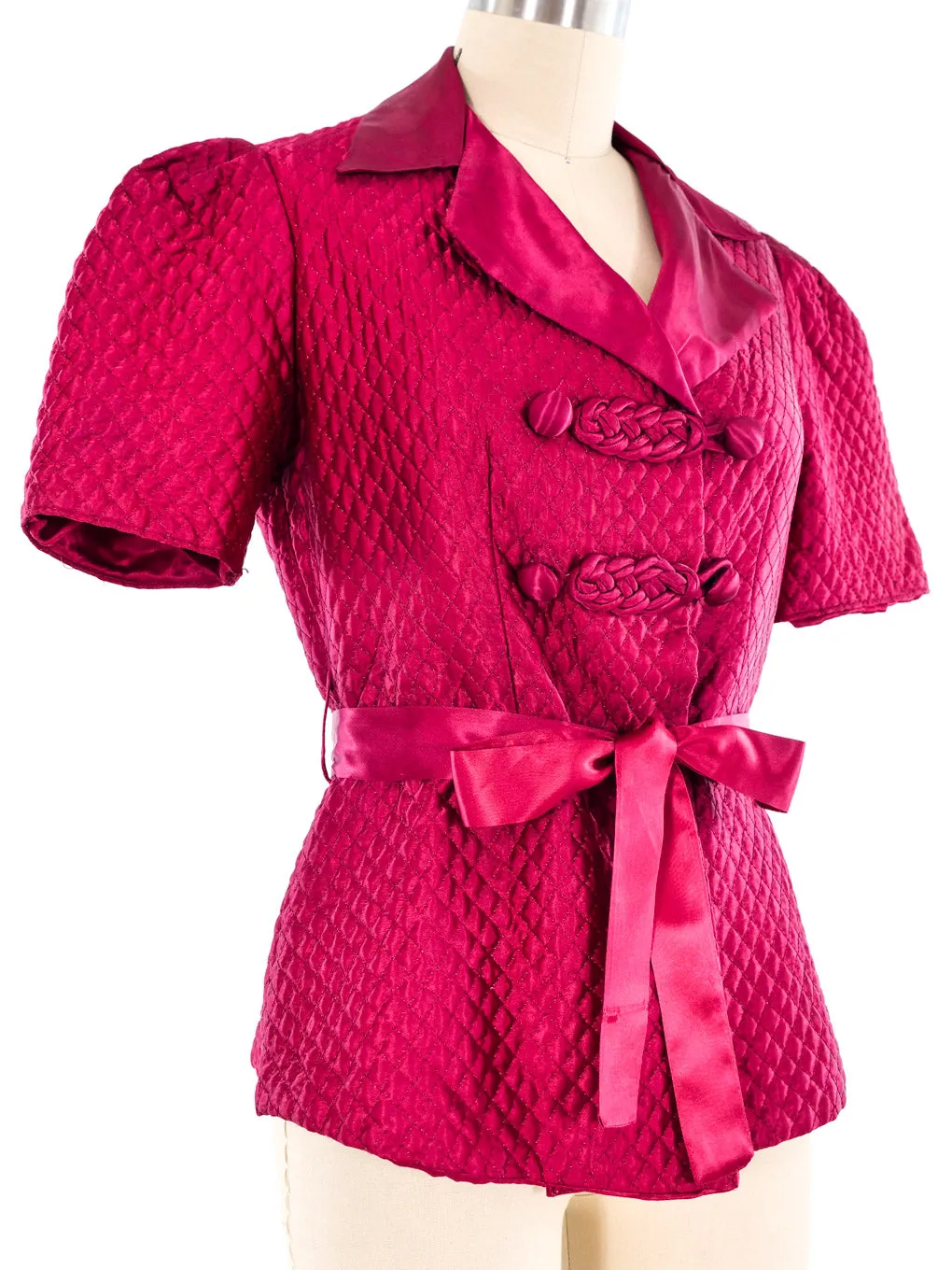 1940's Quilted Satin Bed Jacket