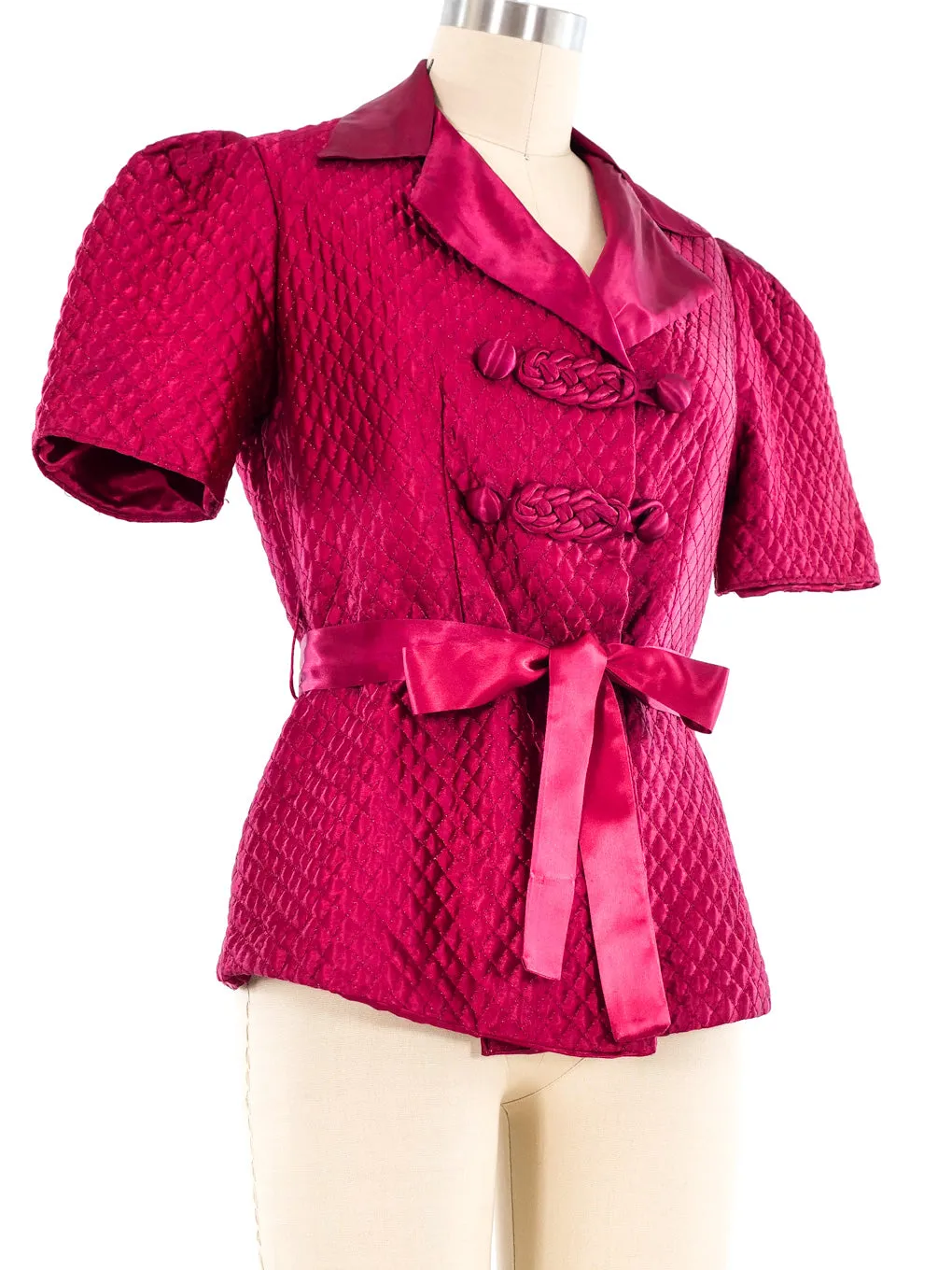 1940's Quilted Satin Bed Jacket