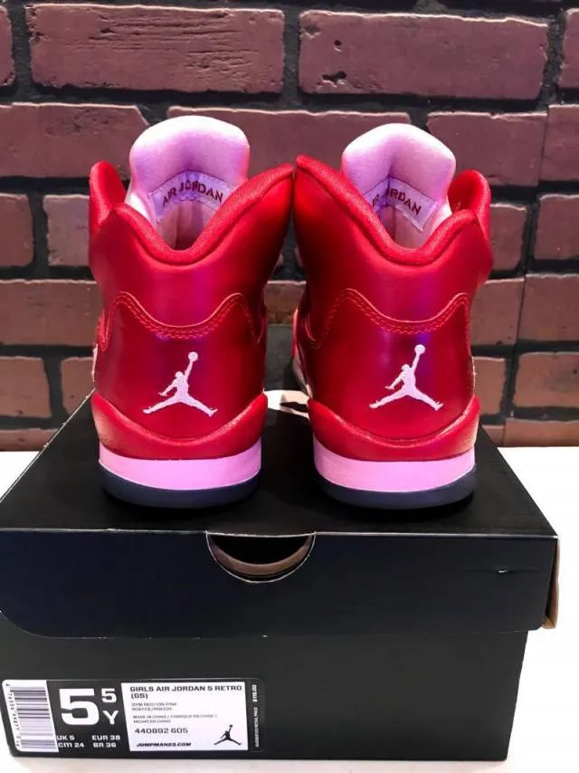 2013 nike air jordan retro 5/v valentines day gs size 5.5y