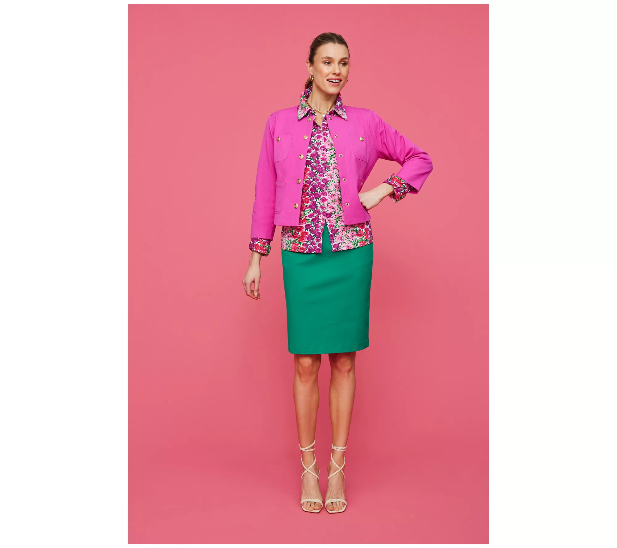 "As Is" Isaac Mizrahi Live! 24/7 Stretch Lady Jacket