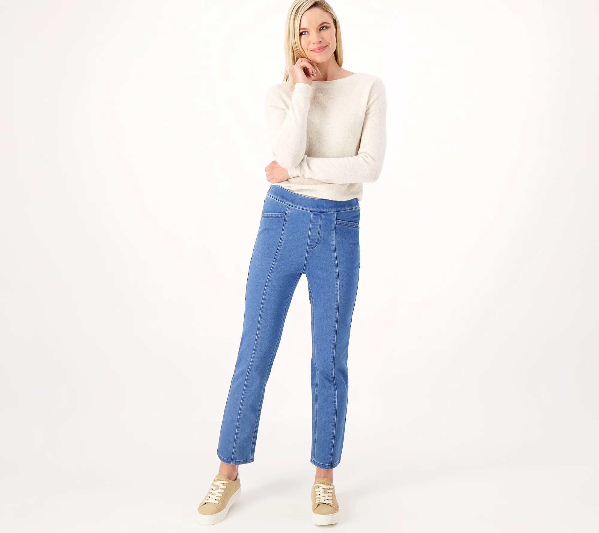 "As Is" Isaac Mizrahi Live Divine Denim Reg. Pull On Ankle Jeans