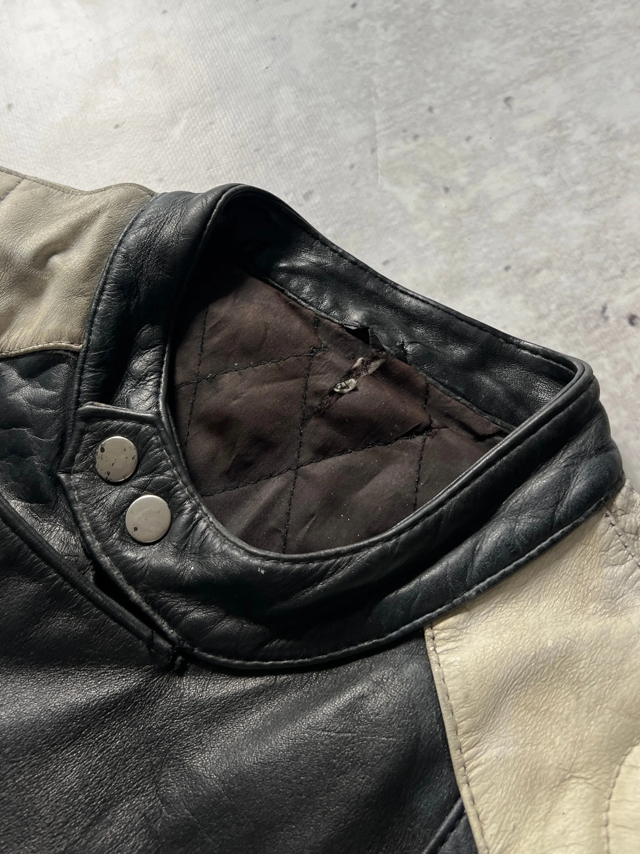 80's Vintage Italian Leather Motorcycle racing Jacket (S)