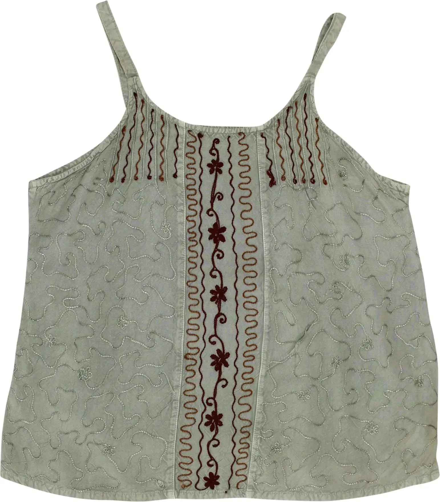 90s Sleeveless Top with Embroided Details | ThriftTale