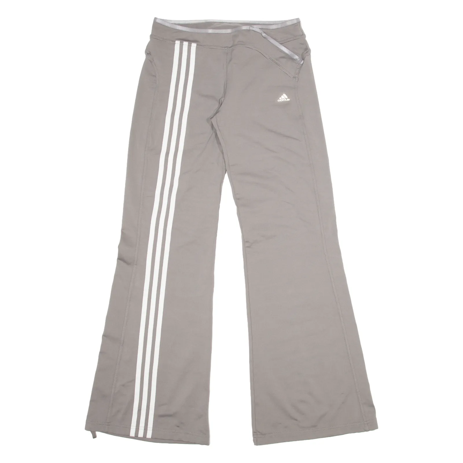 ADIDAS Womens Track Pants Brown Wide-Leg UK 12 W32 L31