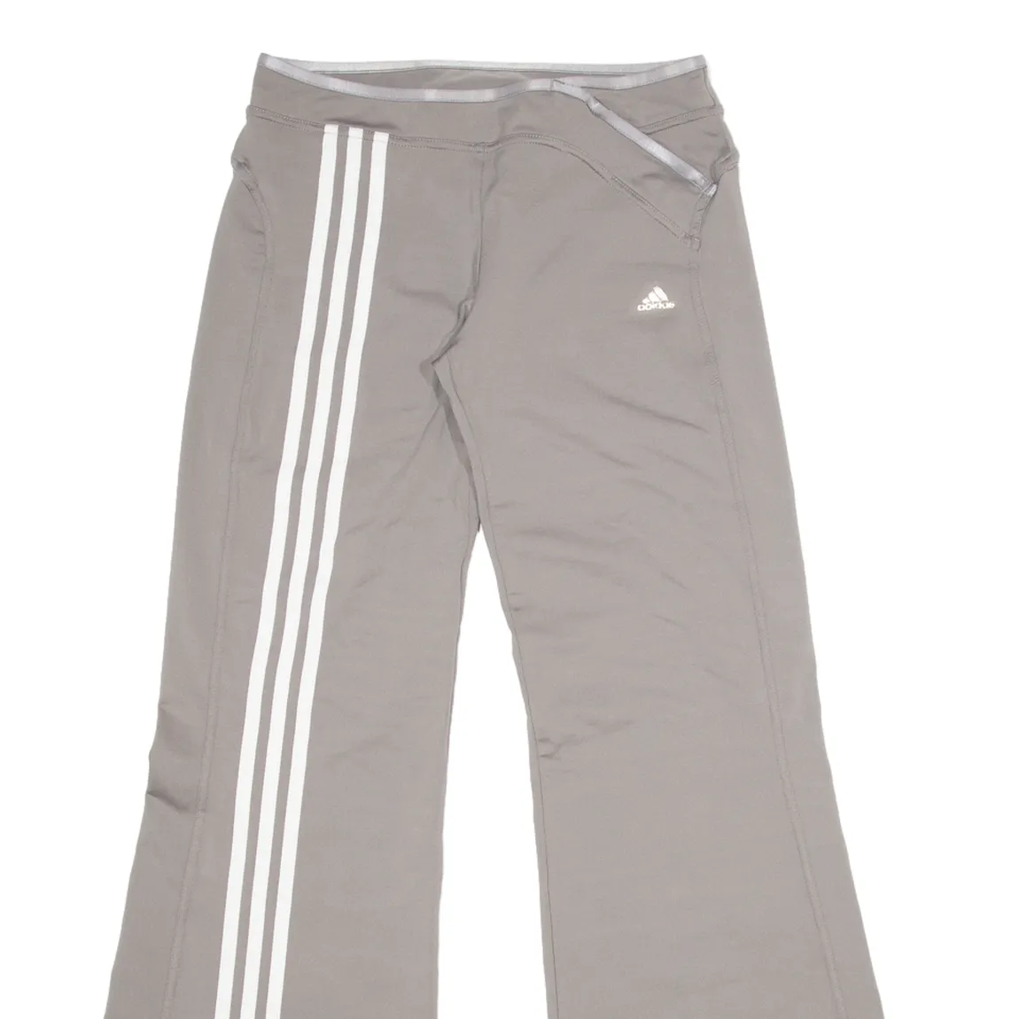 ADIDAS Womens Track Pants Brown Wide-Leg UK 12 W32 L31