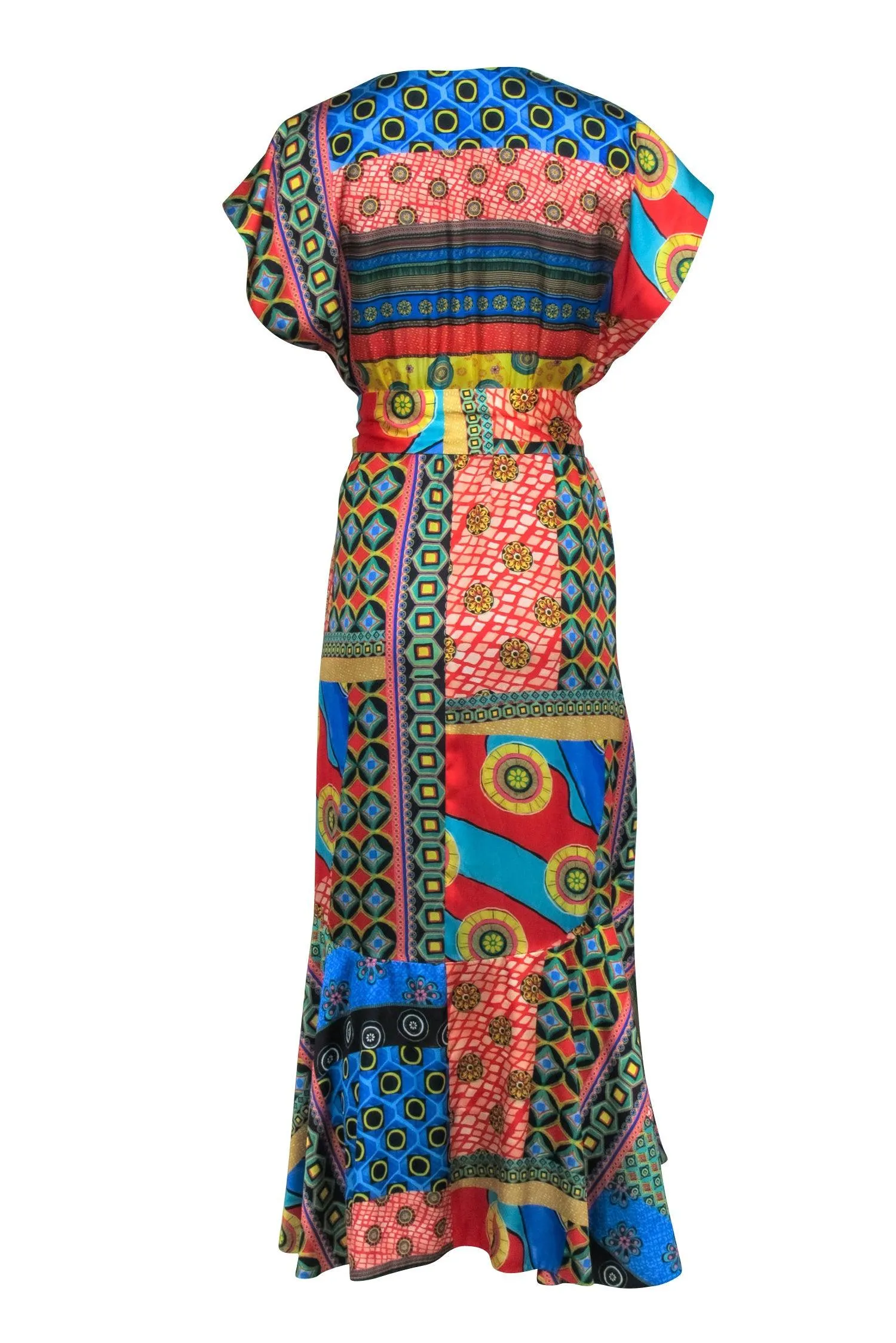 Alice & Olivia - Multicolored Print Wrap Maxi Dress Sz 6