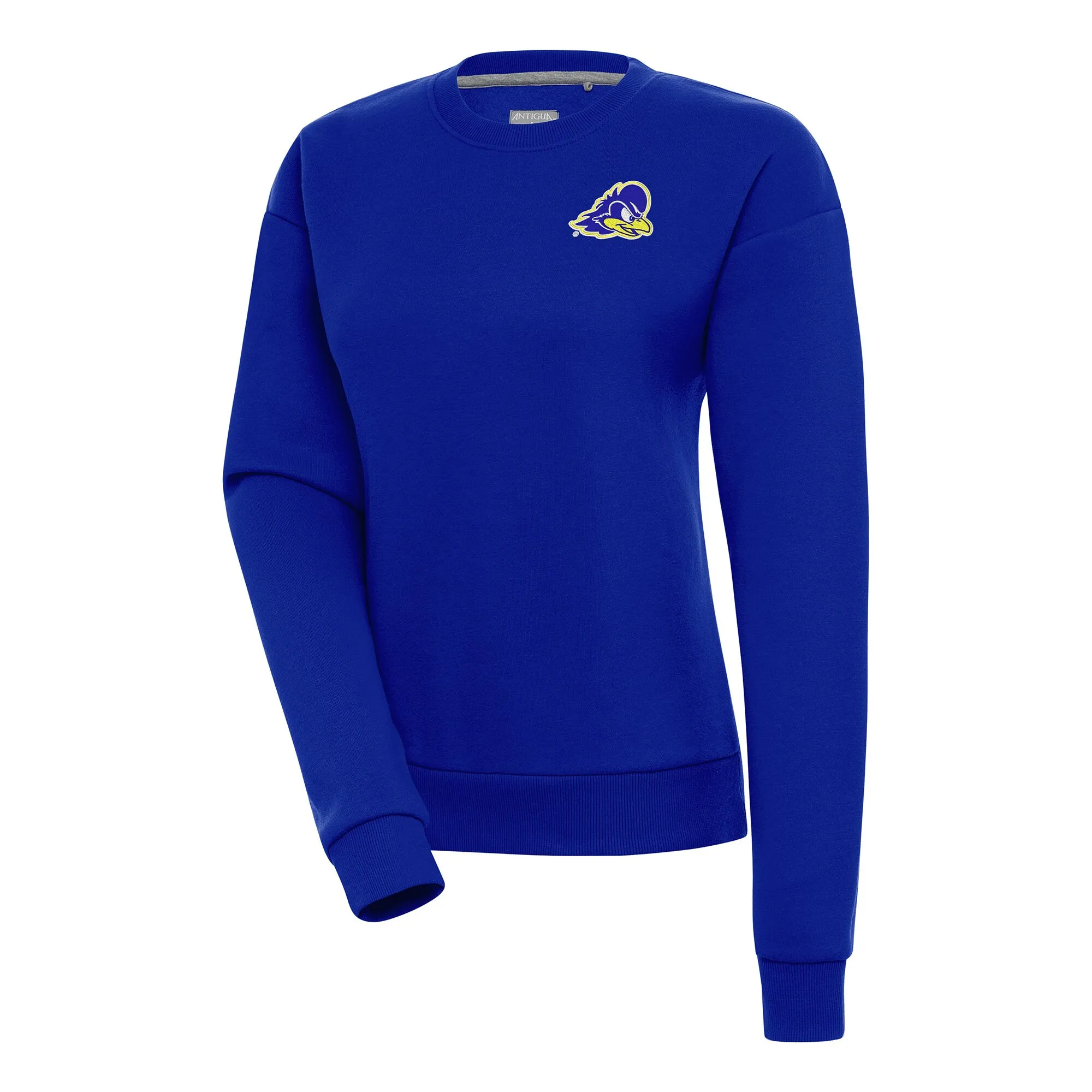 Antigua Delaware Fightin' Blue Hens Women's Royal Victory Crewneck Pullover Sweatshirt