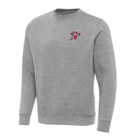 Antigua Utah Utes Heather Gray Big & Tall Victory Crew Neck Pullover Sweatshirt