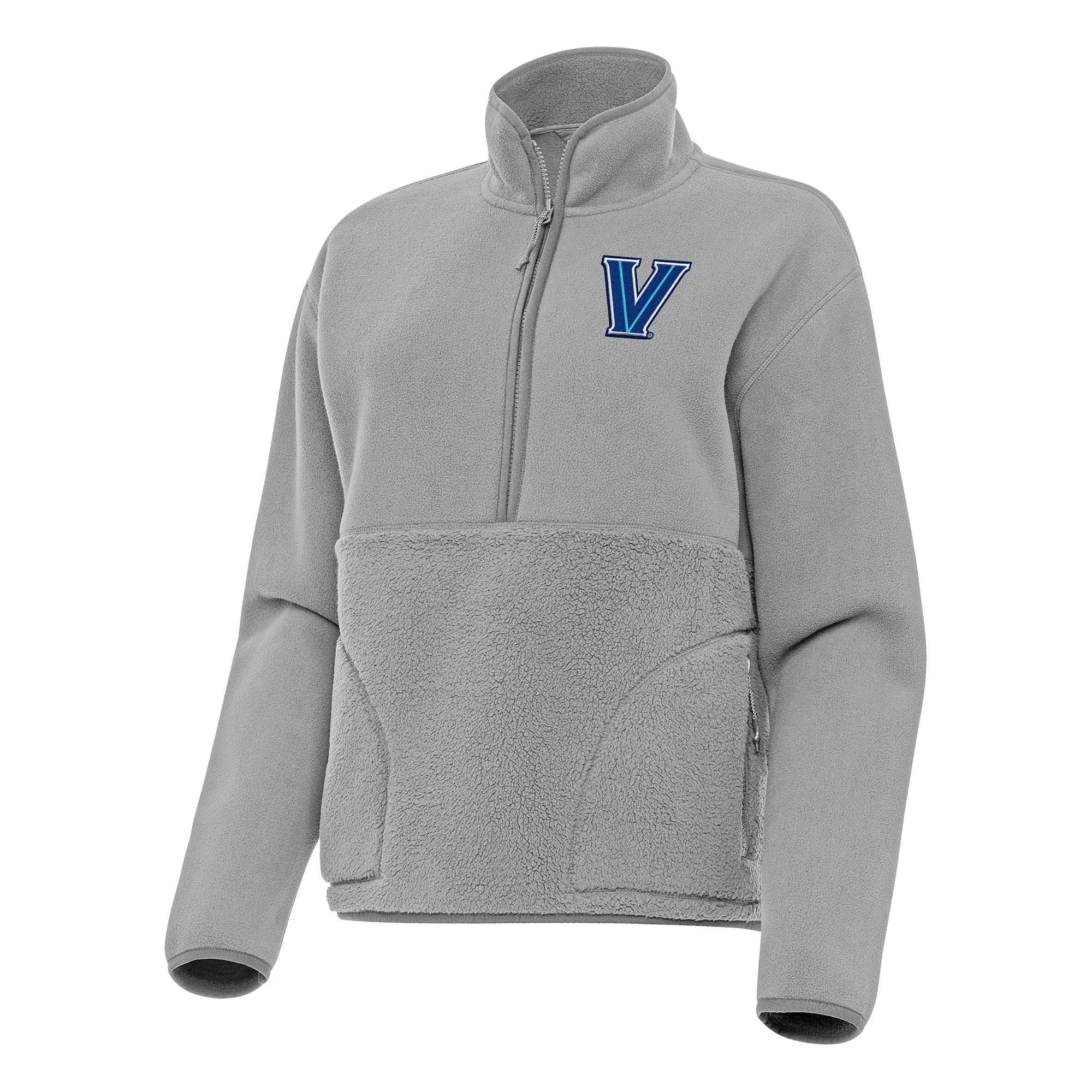 Antigua Villanova Wildcats Women's Gray Figure Half-Zip Pullover Sweatshirt