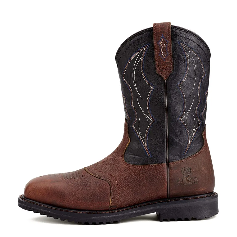 Ariat RigTek Wide Square Toe Waterproof Composite Toe Work Boot, Oiled Brown