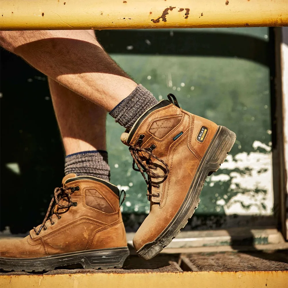 Ariat Turbo 6" Waterproof Carbon Toe Work Boot (Aged Brown)