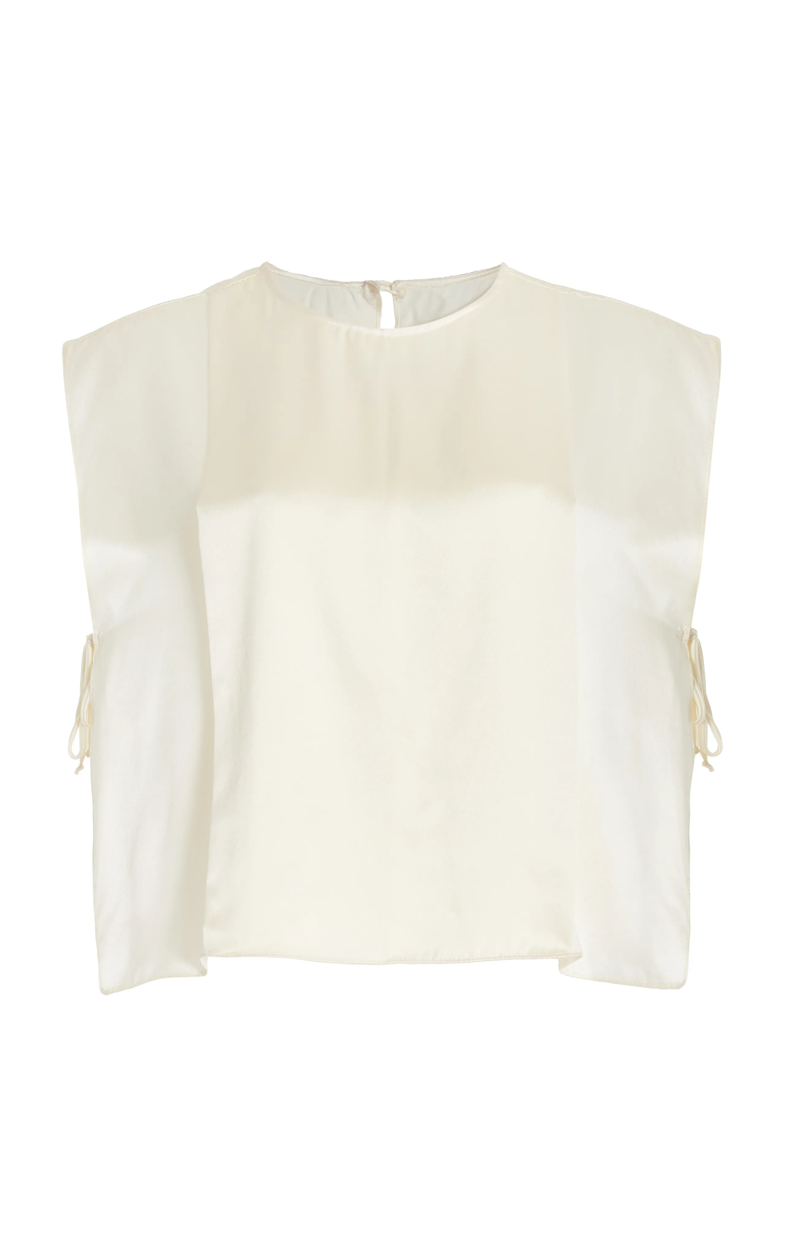 Beare Park The Jodie Tie-Detailed Silk Sleeveless Top