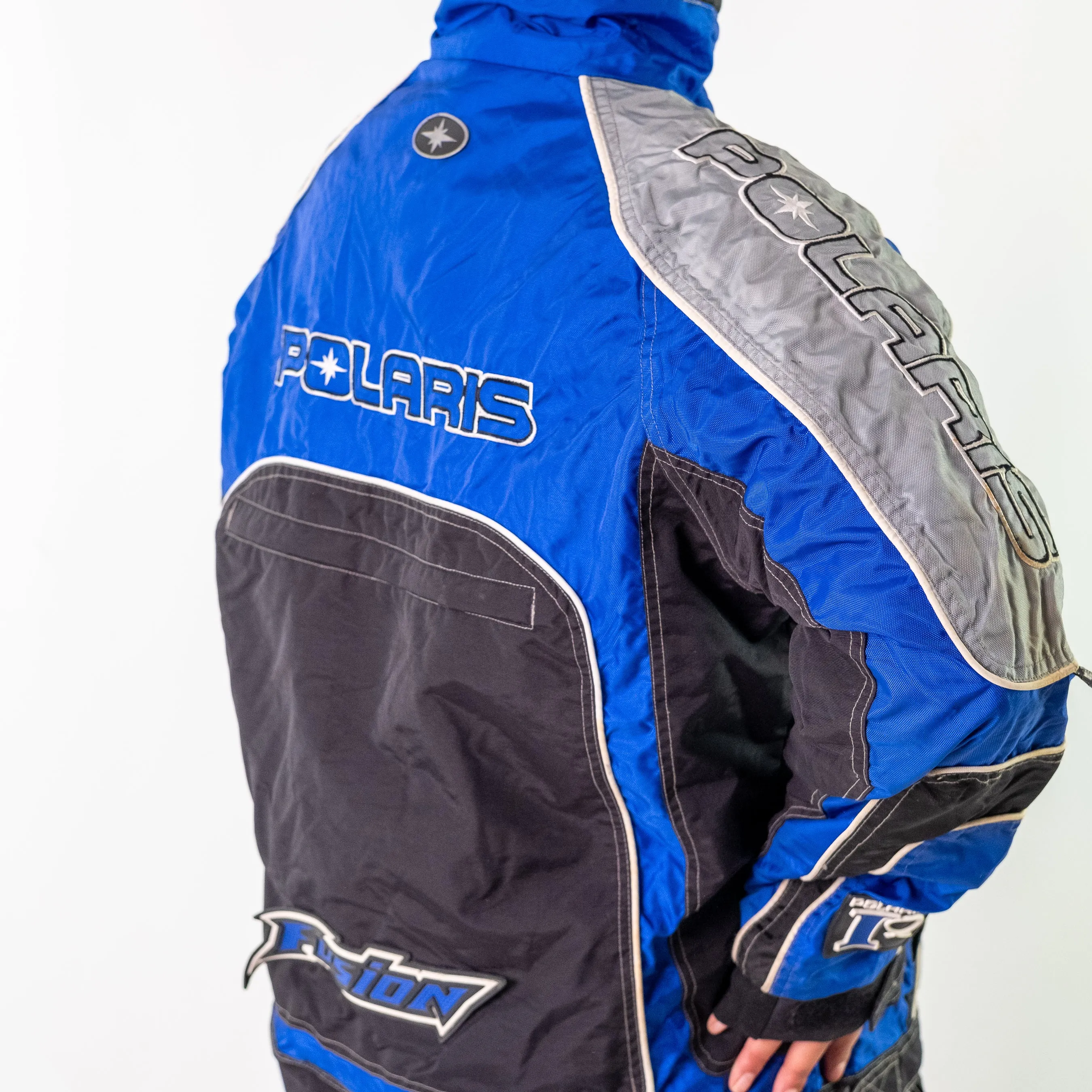 Black 90s Pure Polaris Racing Heavy Rain Jacket (M)