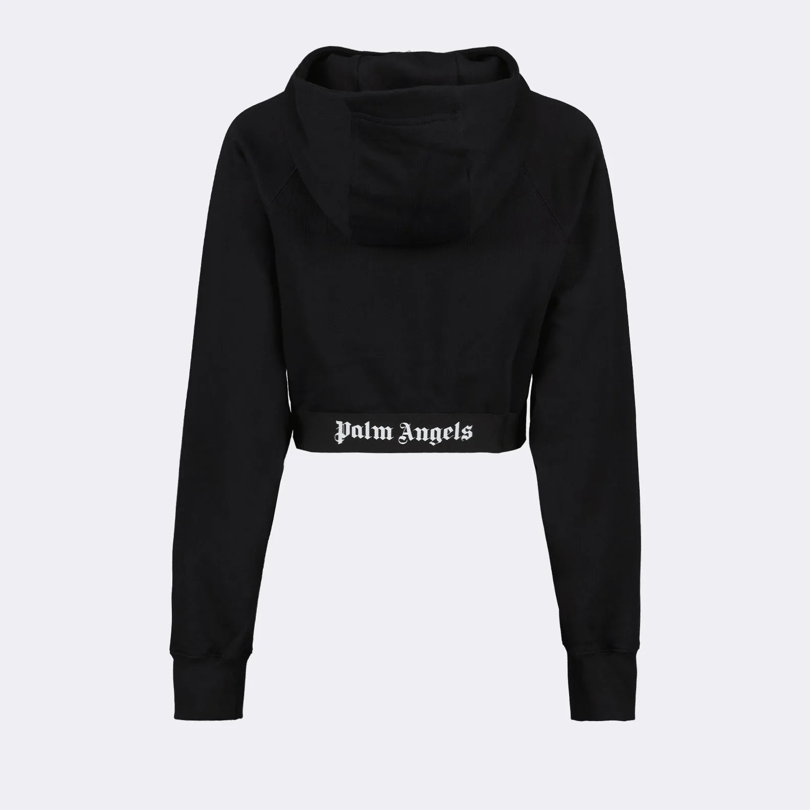 Black Crop Logo Hoodie