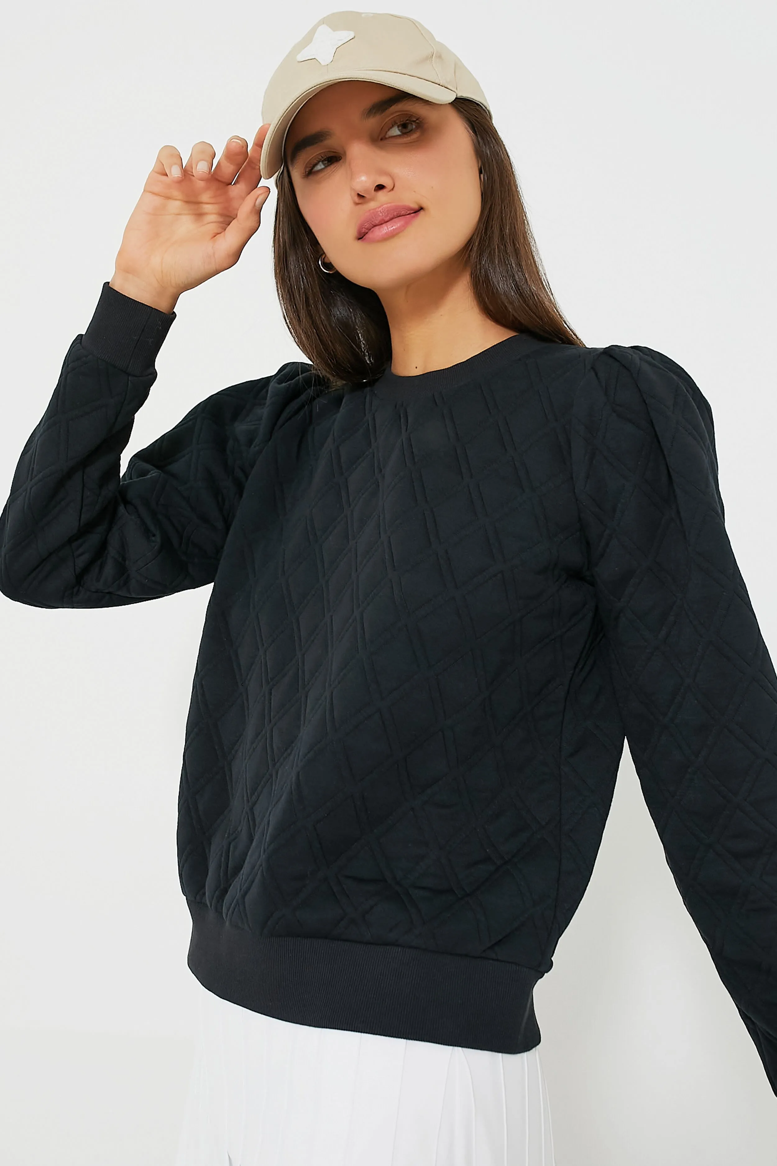 Black Puff Sleeve Campbell Pullover