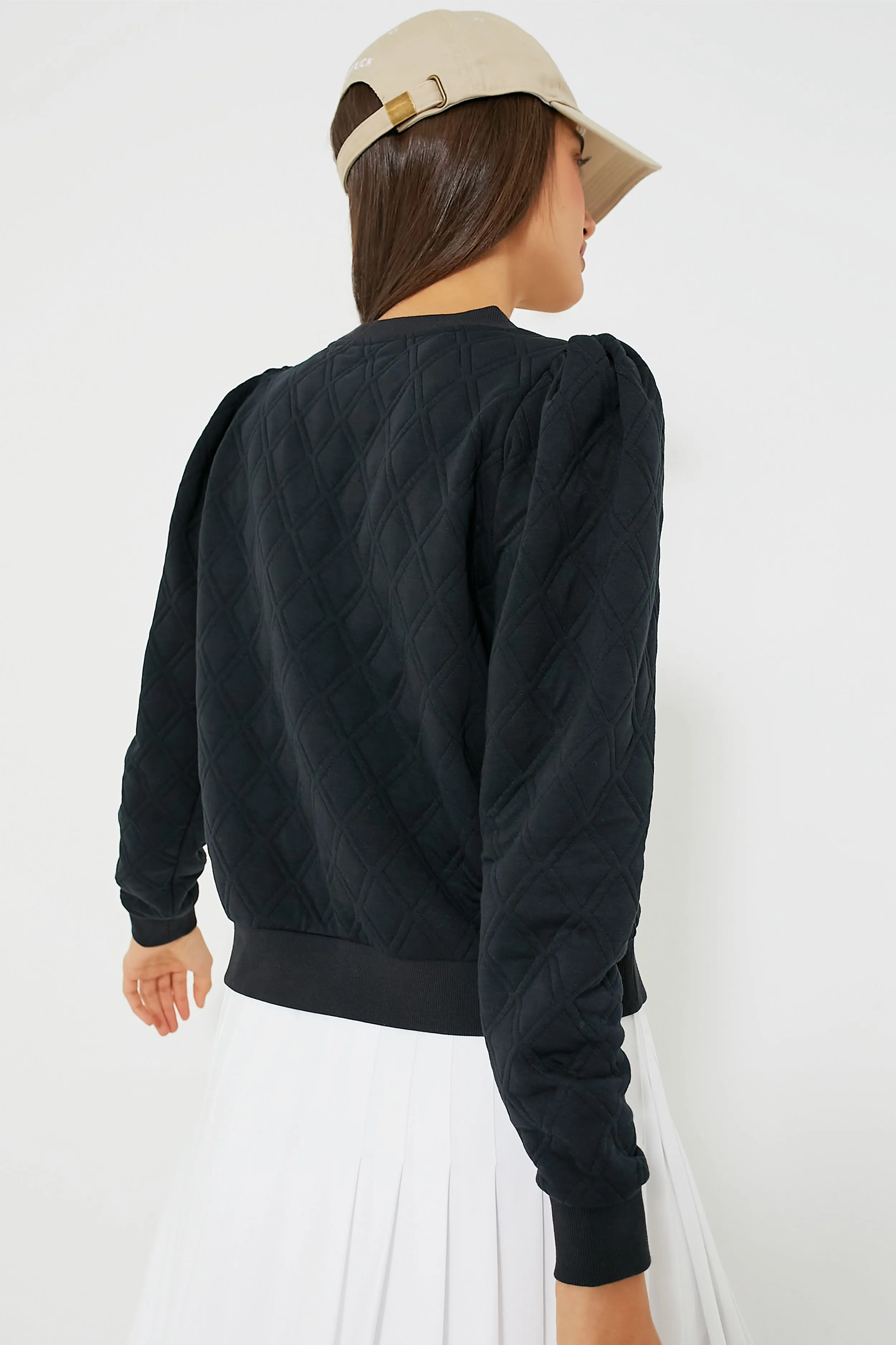 Black Puff Sleeve Campbell Pullover