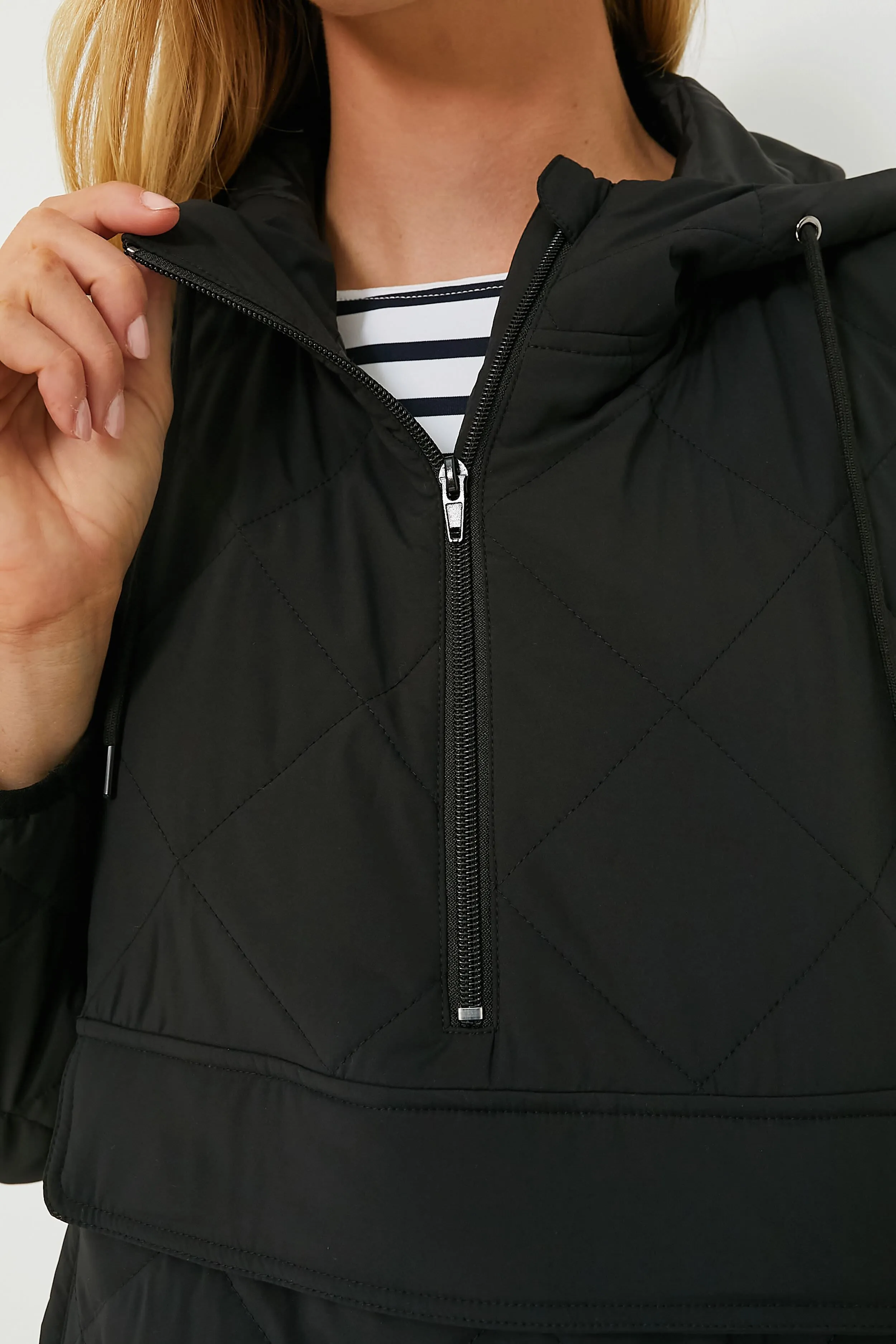 Black Quilted Bennett Pullover