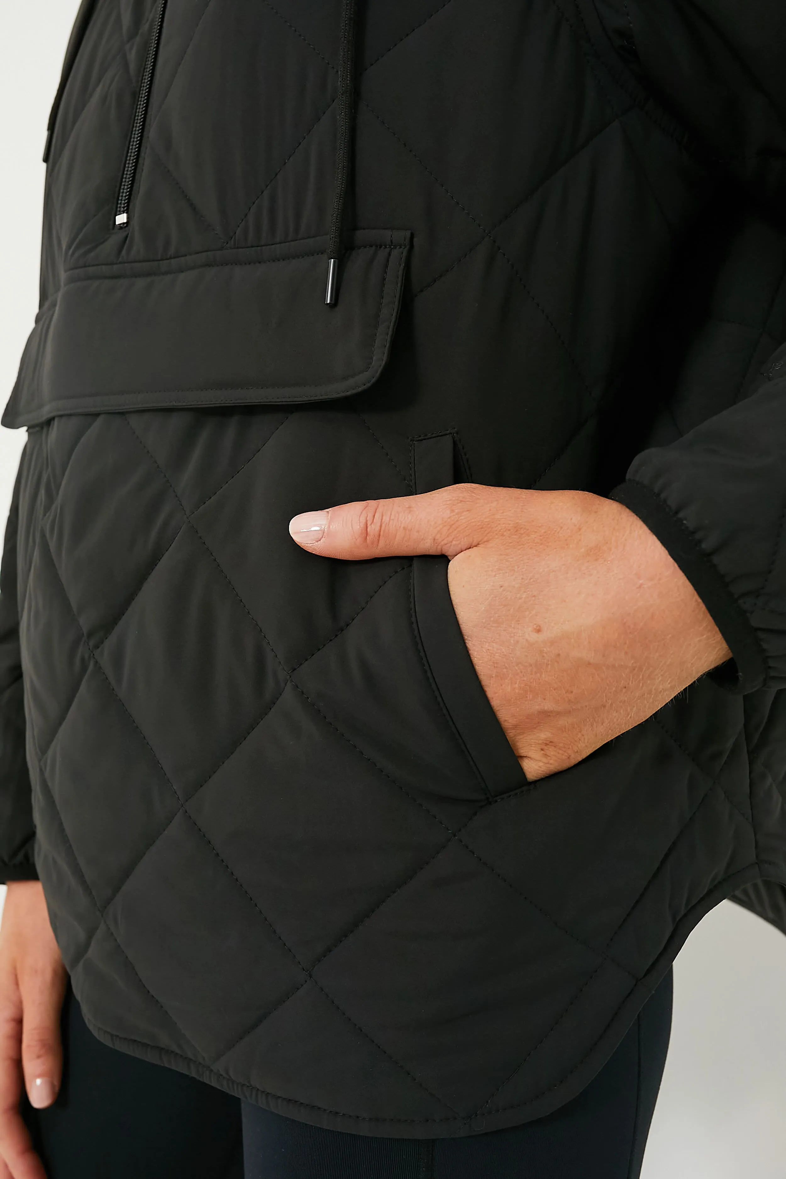 Black Quilted Bennett Pullover