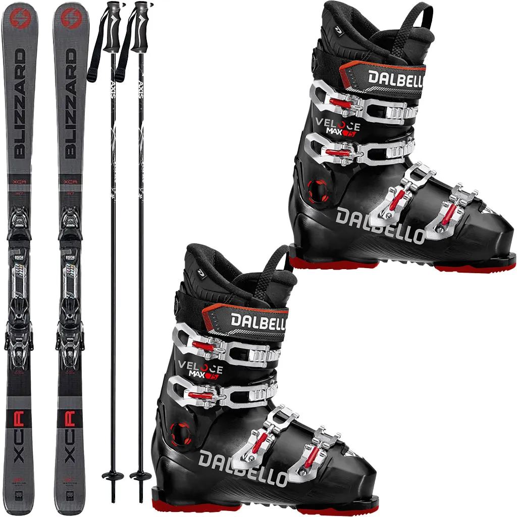 Blizzard XCR Skis with (TLT 10 System Binding) w/ Dalbello Veloce MAX 75 Ski Boot Package 2024