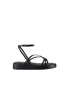 Bondi Flatform Sandals Black Smooth