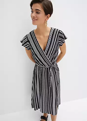 bonprix Striped Wrap Midi Dress | Grattan