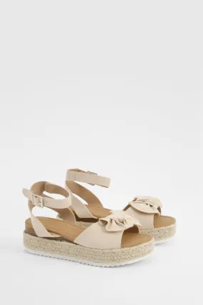 Bow Detail Espadrille Flatform Sandals