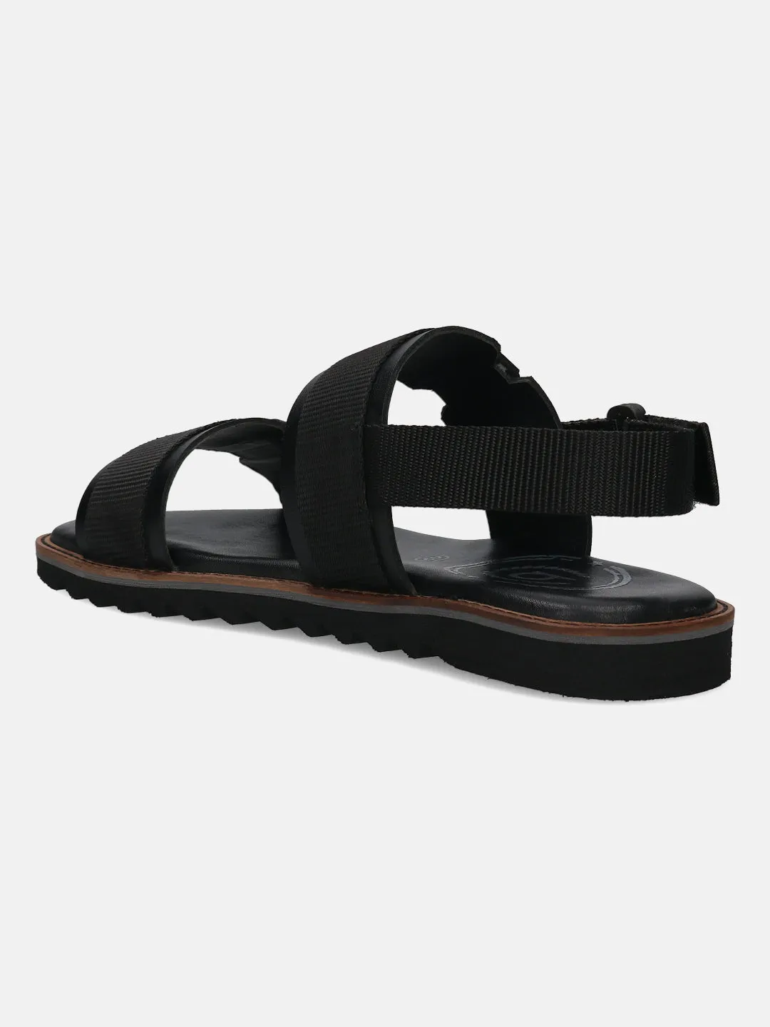 bugatti Black Back Strap Sandals