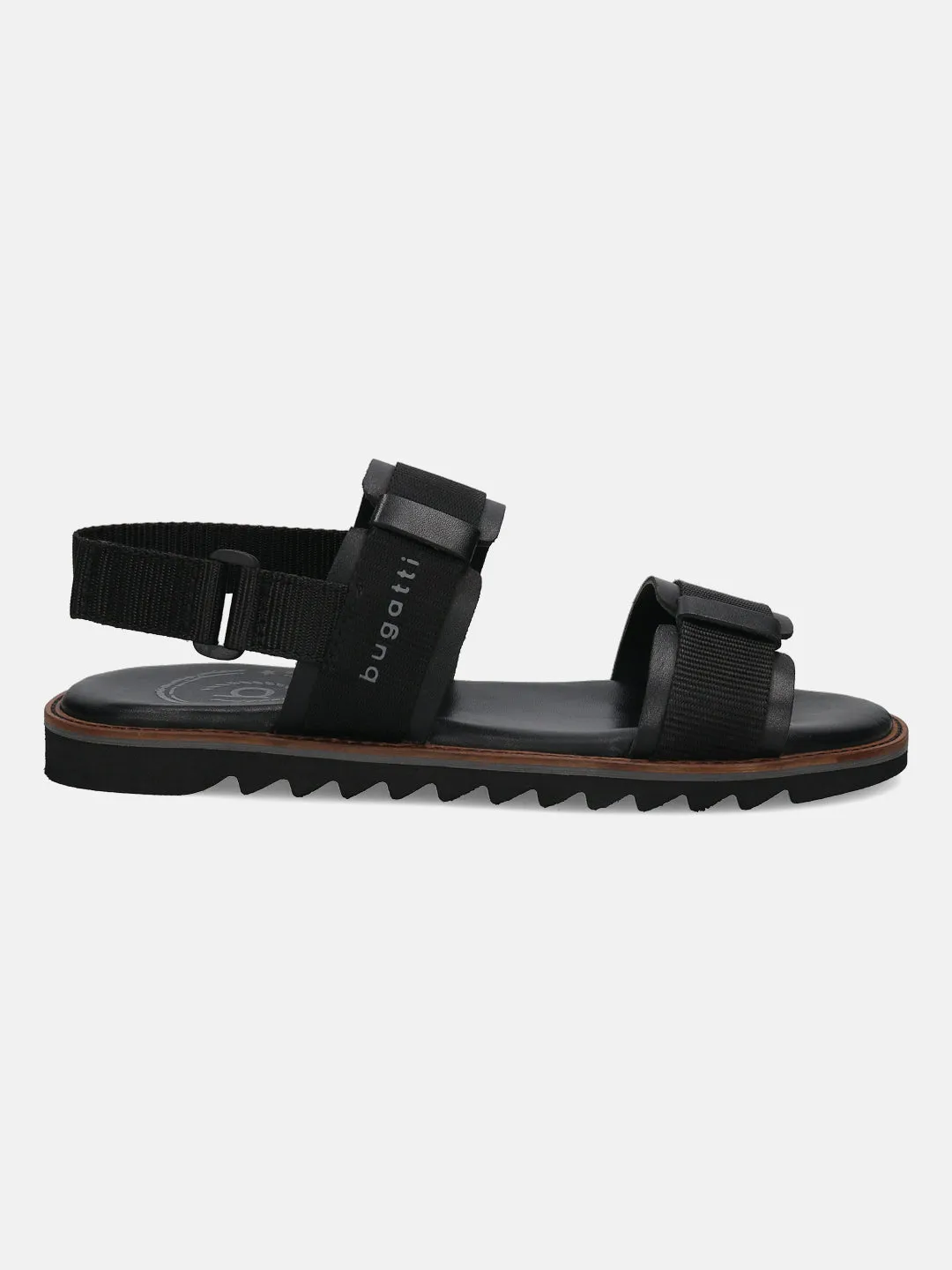 bugatti Black Back Strap Sandals