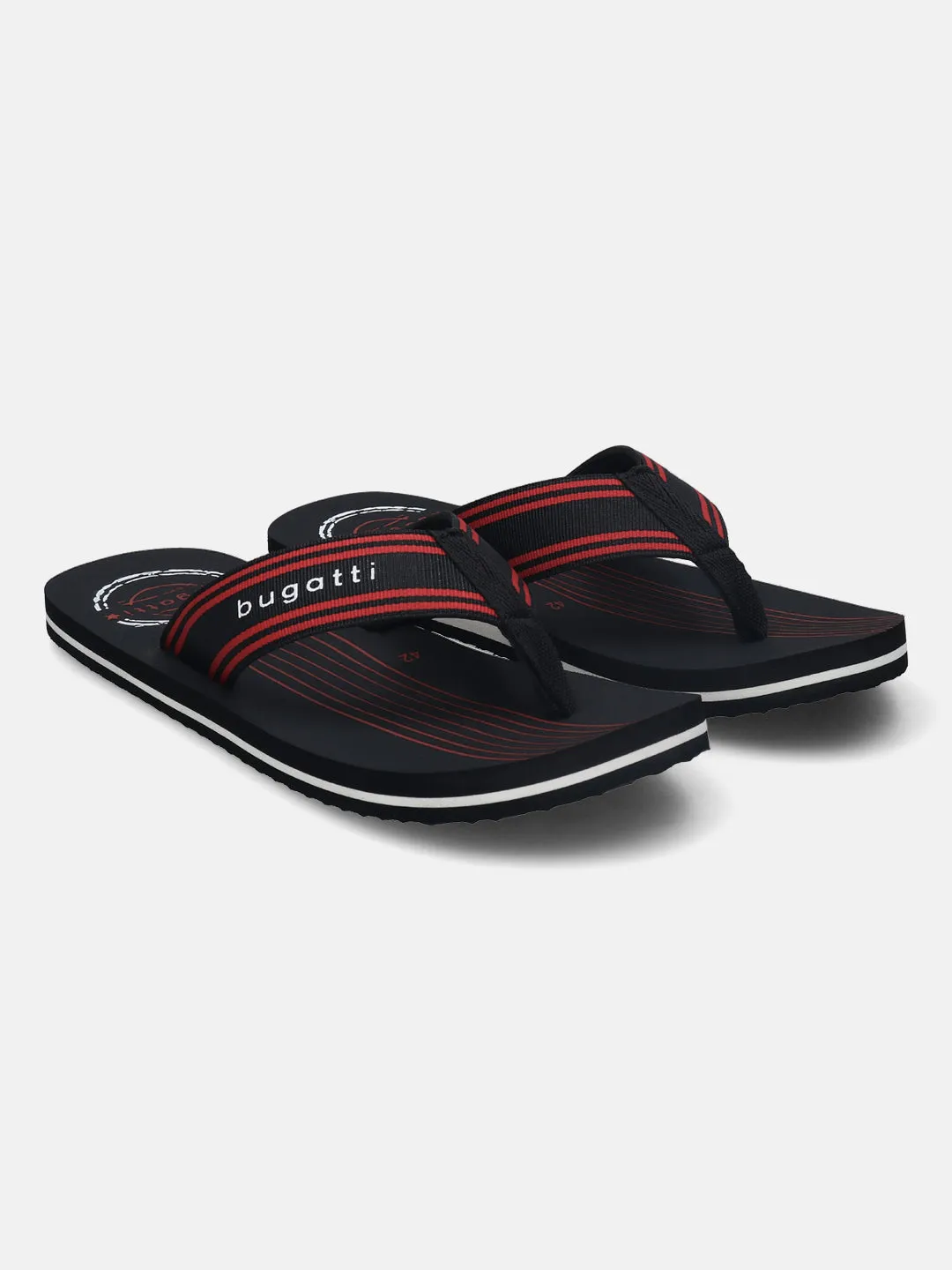 bugatti Black Thong Sandals