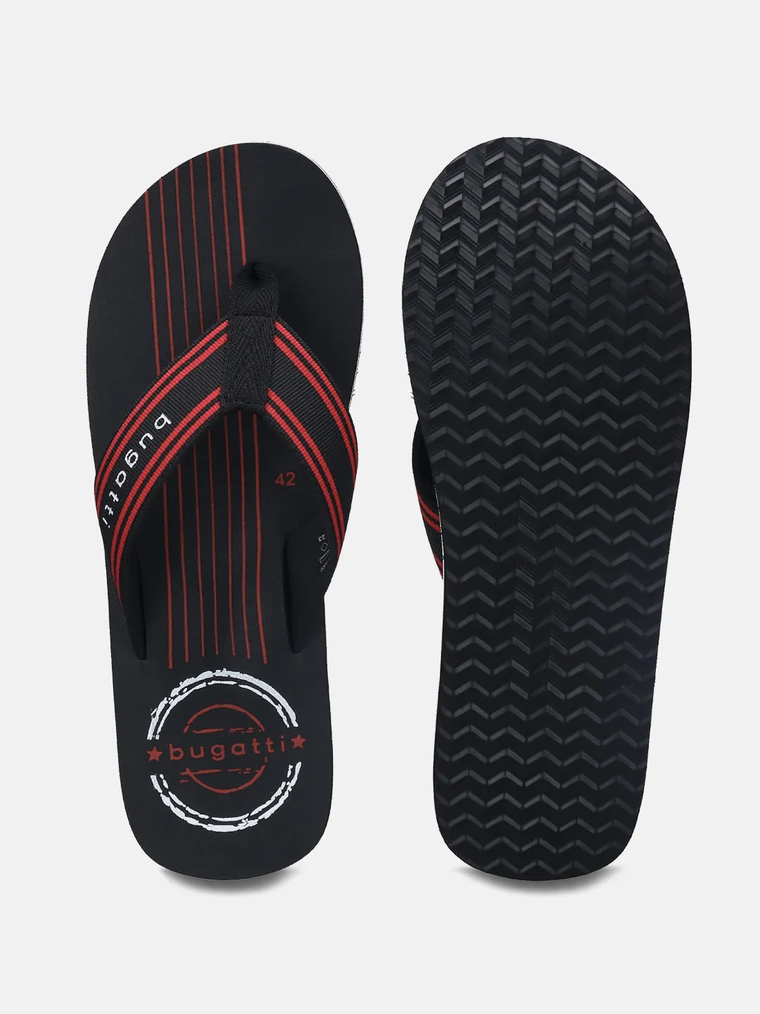 bugatti Black Thong Sandals