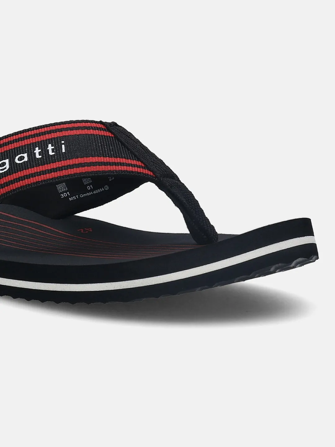 bugatti Black Thong Sandals