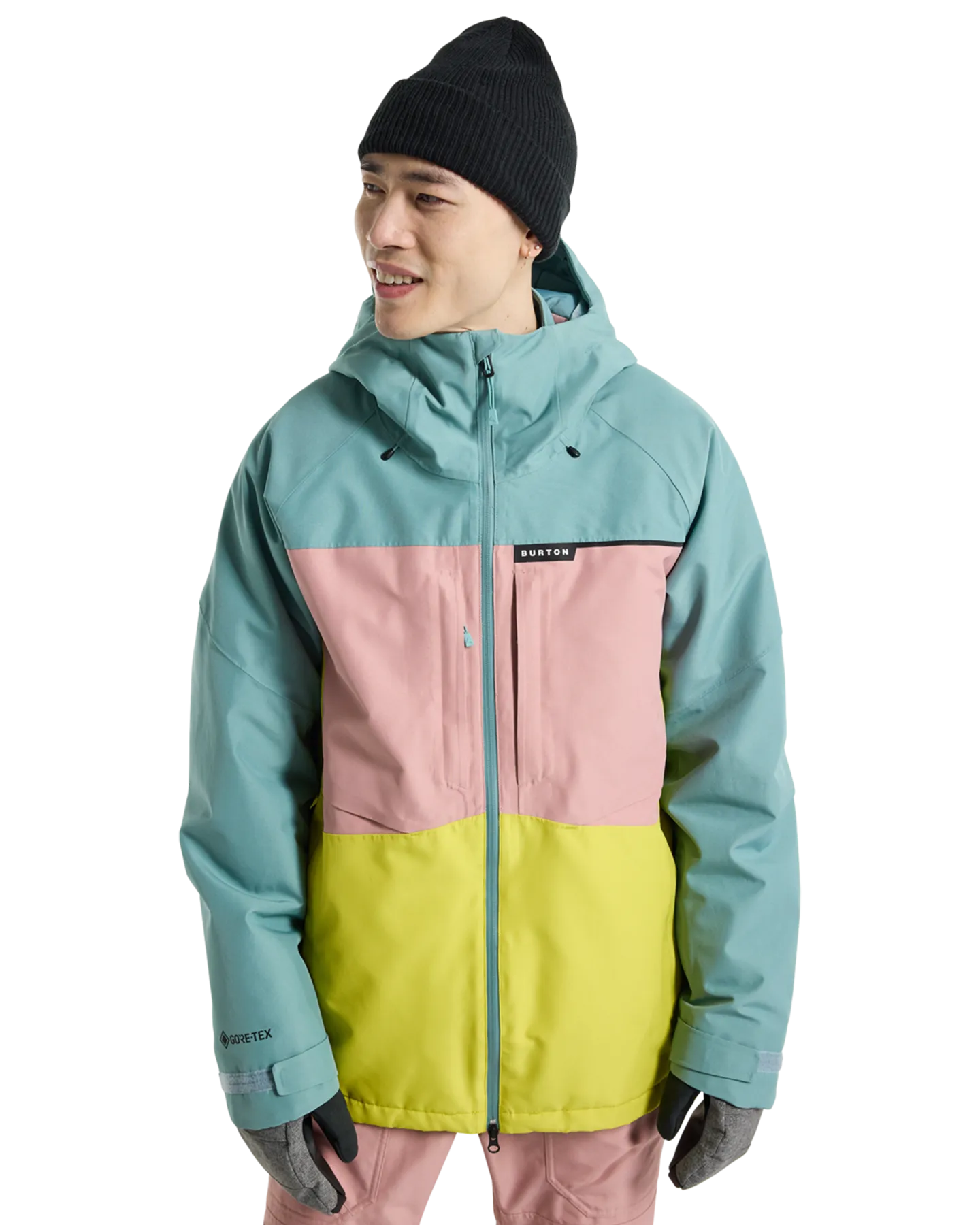 Burton Men's Pillowline GoreTex 2L Snow Jacket - Rock Lichen/Powder Blush/Sulfur