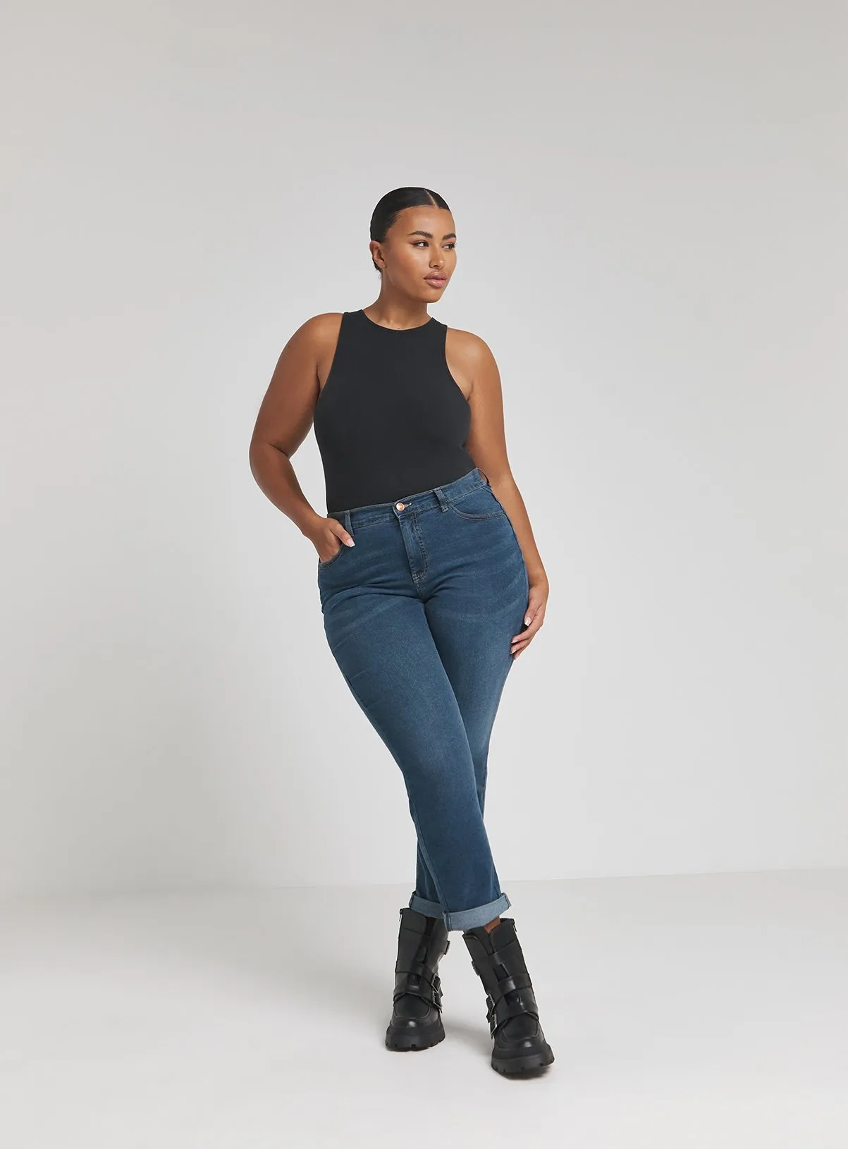 Buy SIMPLY BE 24/7 Mid Vintage Blue Boyfriend Jean 10 | Jeans | Tu