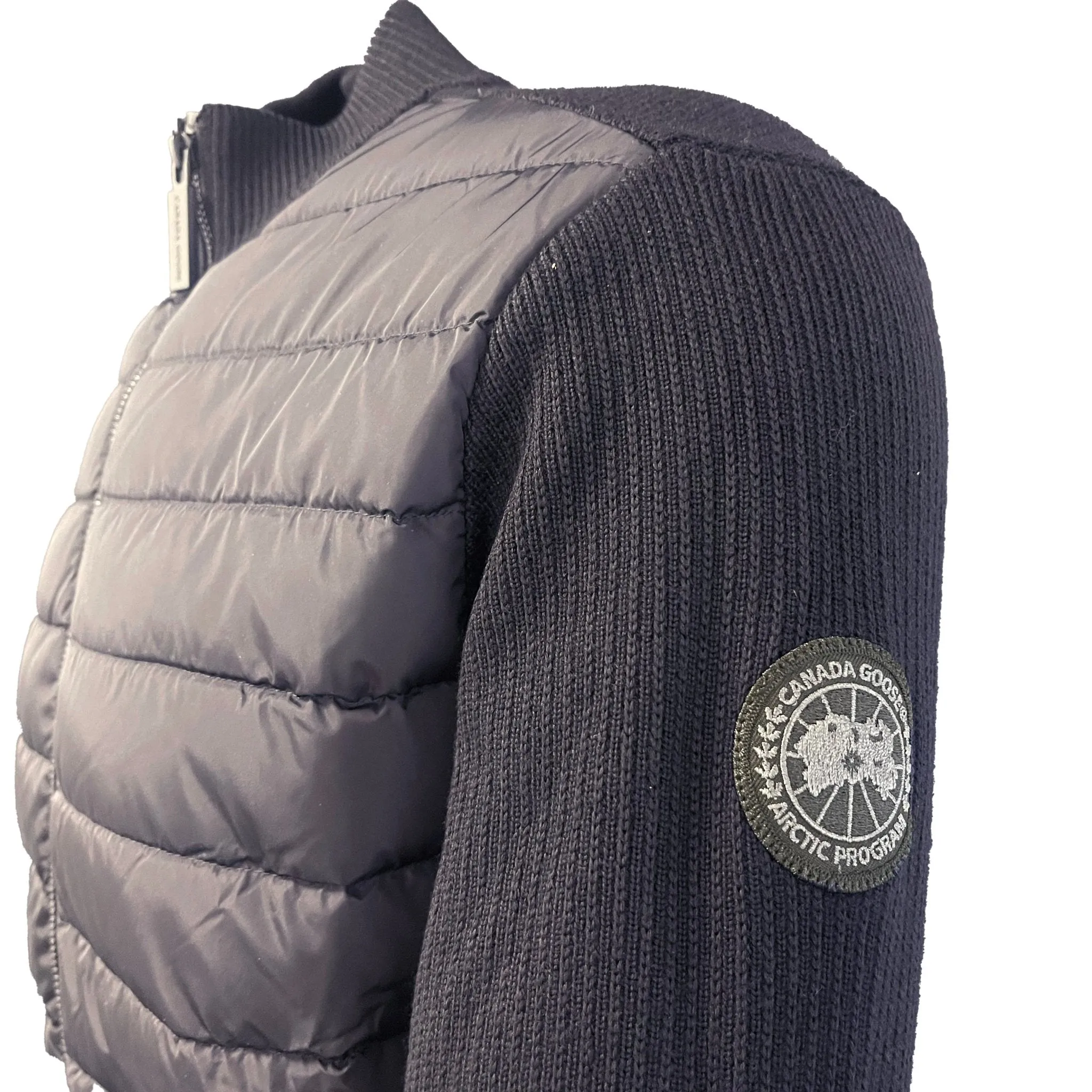 CANADA GOOSE  'HYBRIDGE' KNIT PADDED JACKET NAVY