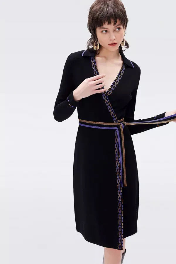 Charissa Wrap Dress in Black