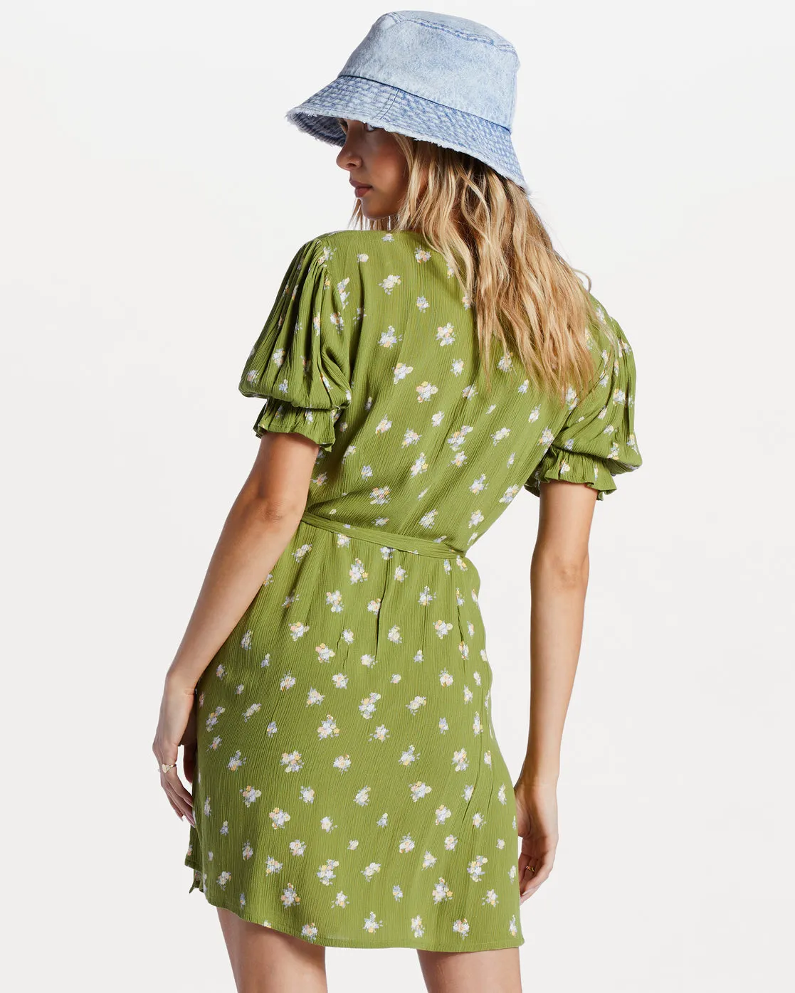 Chiquita Mini Wrap Dress - Green Eyes