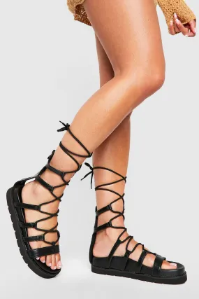 Chunky Sole Lace Up Gladiator Sandals