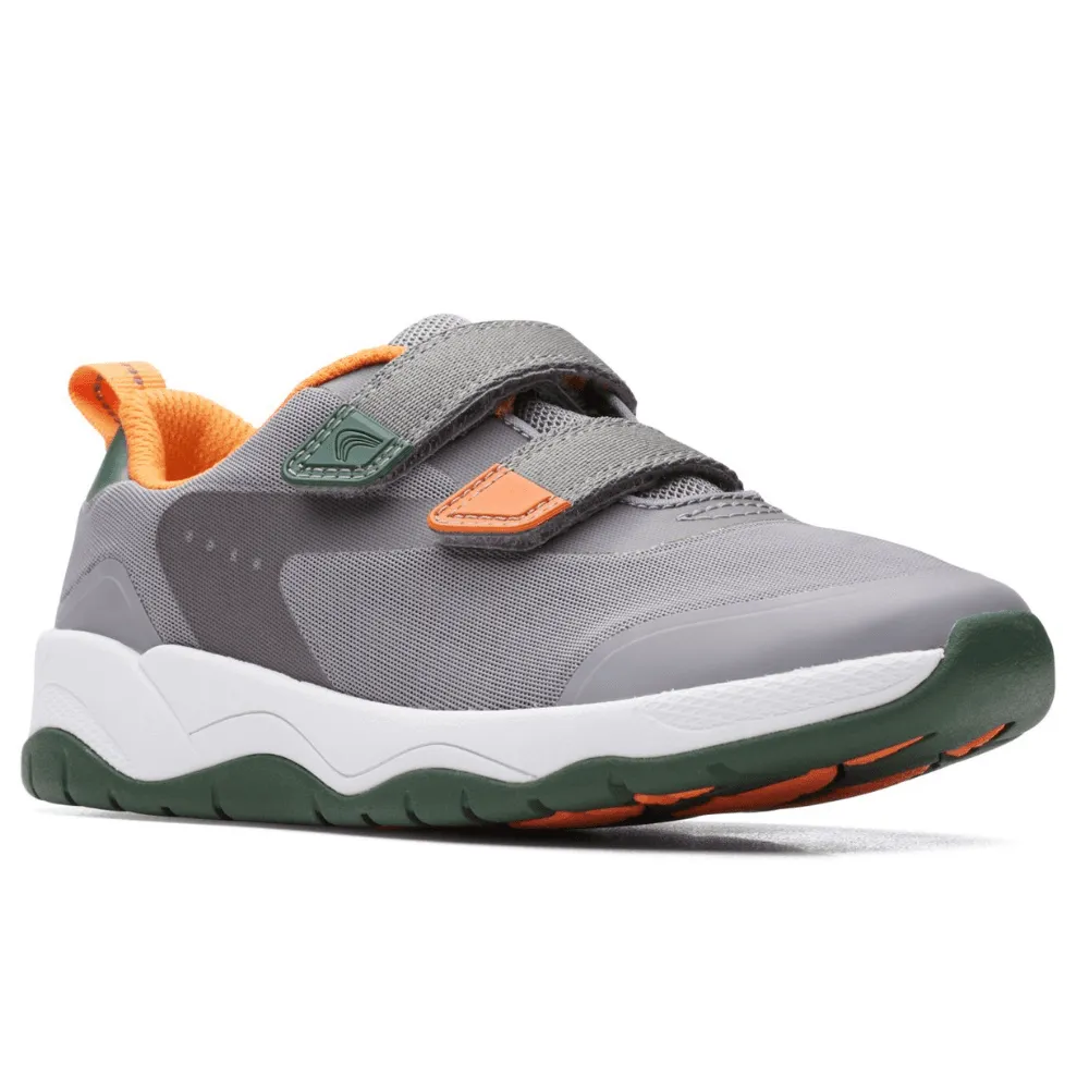 Clarks Boy's CLOWDER Race Trainer in Grey Combi