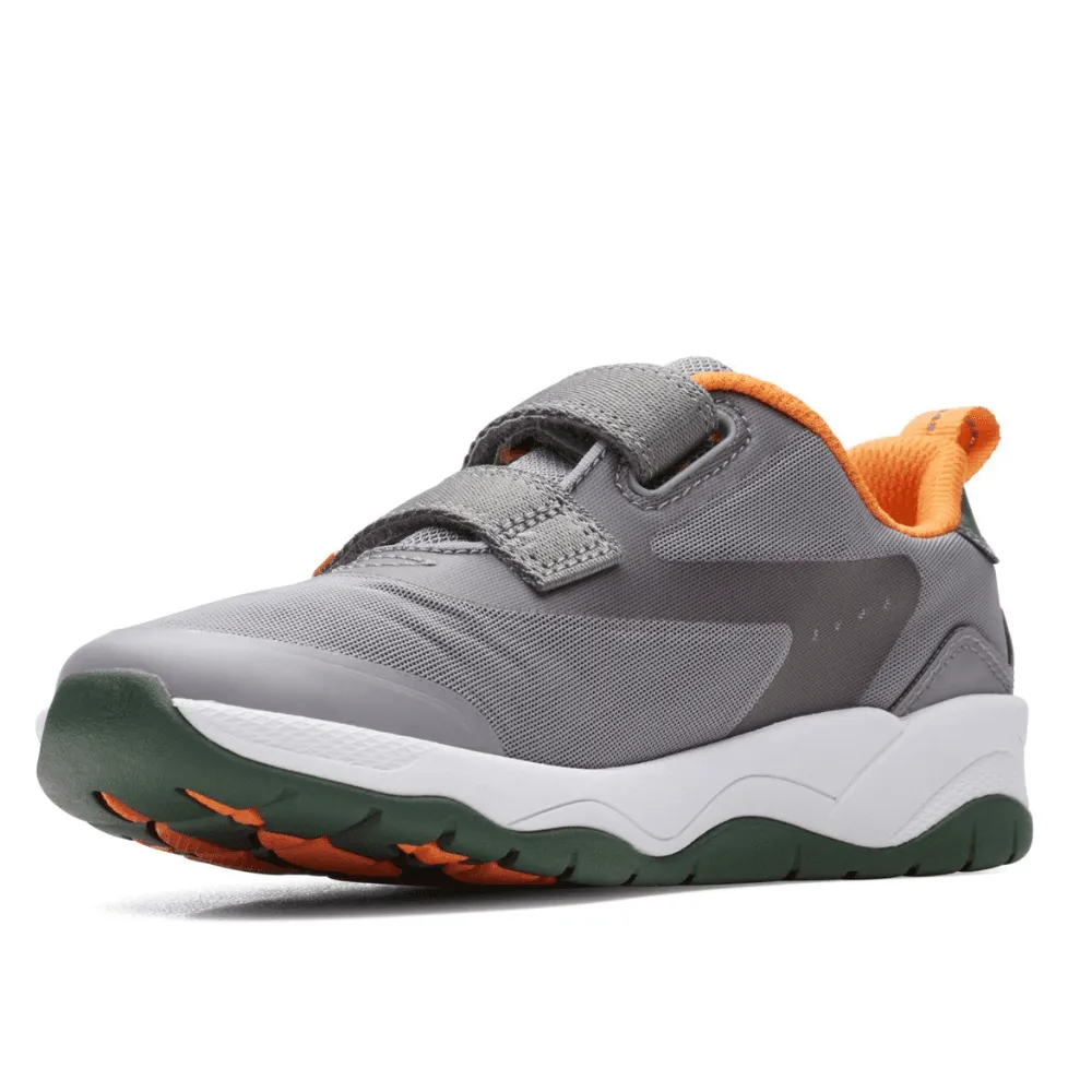 Clarks Boy's CLOWDER Race Trainer in Grey Combi