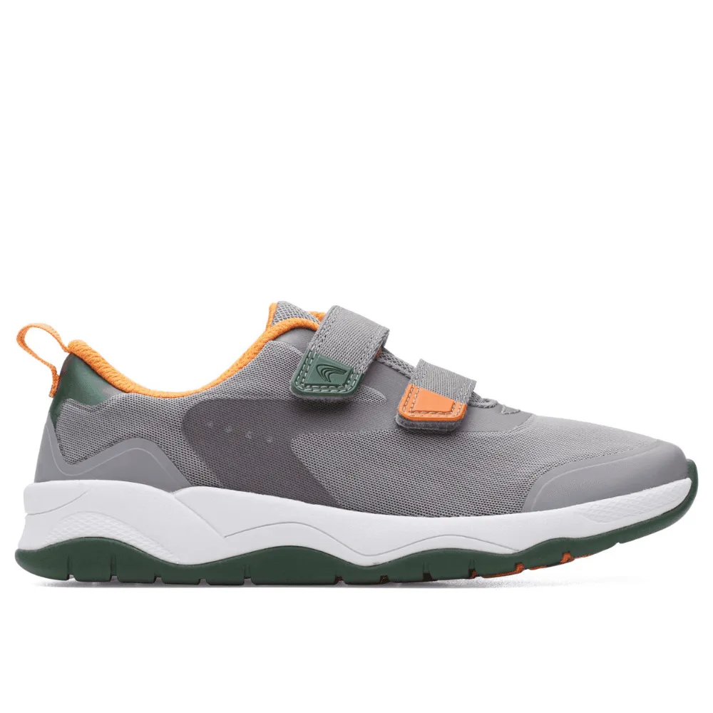 Clarks Boy's CLOWDER Race Trainer in Grey Combi