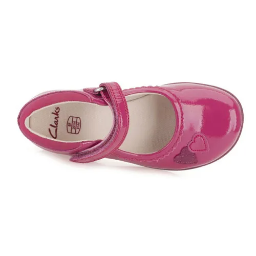 Clarks TRIXI HEART BERRY FUSCHIA PATENT (unboxed)