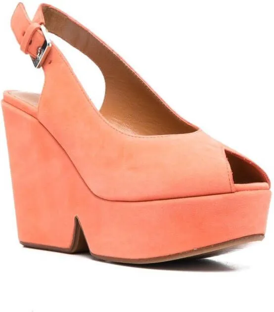 Clergerie Dylan suede 110mm sandals Orange