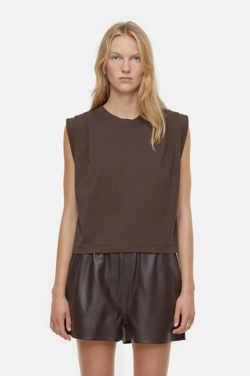 CLOSED Pleated Sleeveless Top Chilly Chocolate