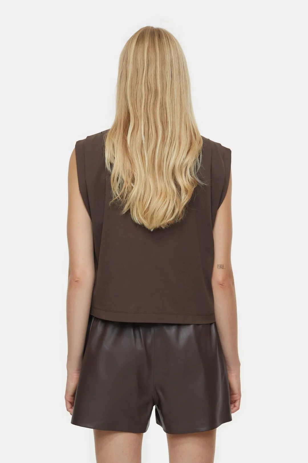 CLOSED Pleated Sleeveless Top Chilly Chocolate