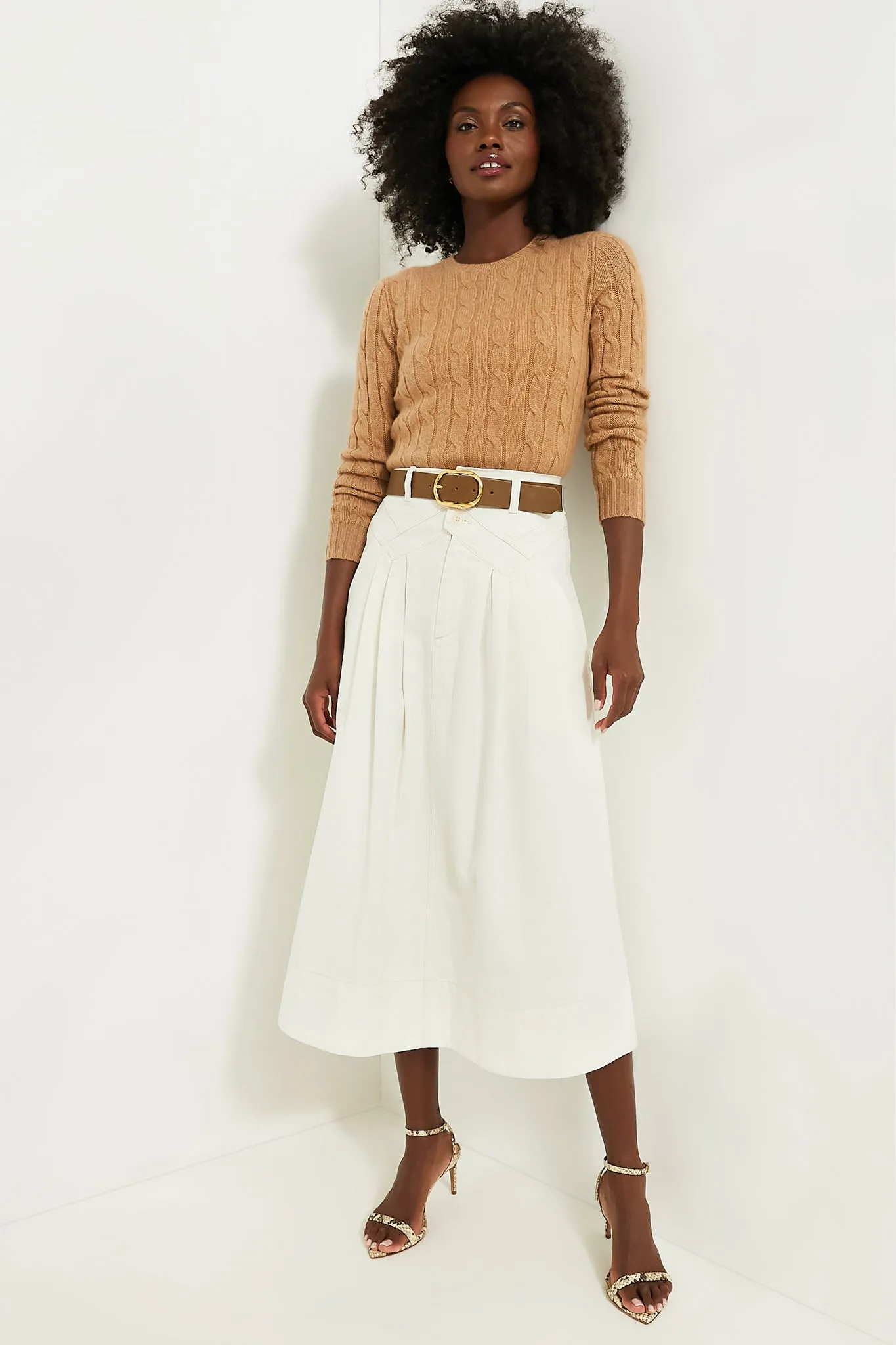 Collection Camel Melange Julianna Classic Cashmere Pullover