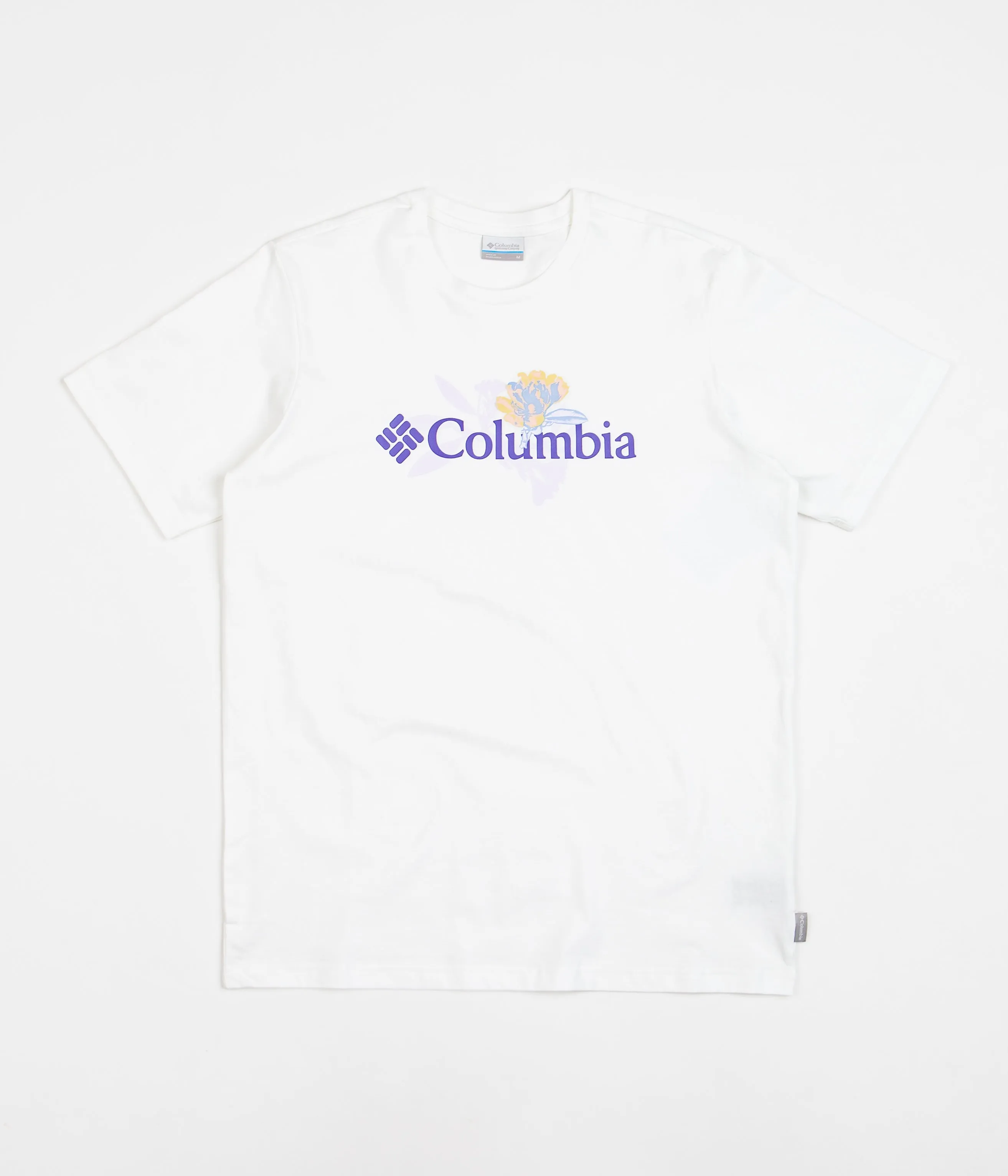 Columbia Explorers Canyon Logo T-Shirt - White / Jubilant Flower Graphic