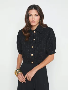 Cove Cropped Tweed Jacket - Black