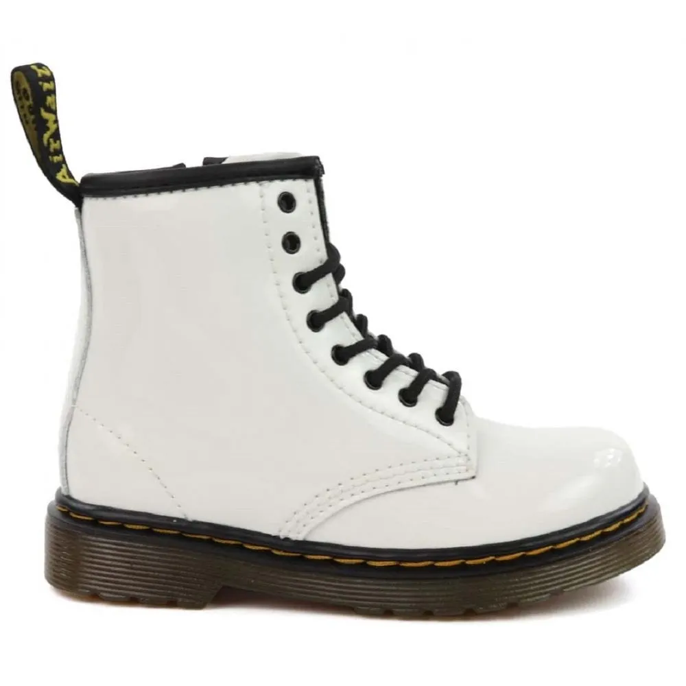 Dr Martens Junior 1460 White Patent Lamper Ankle Boot